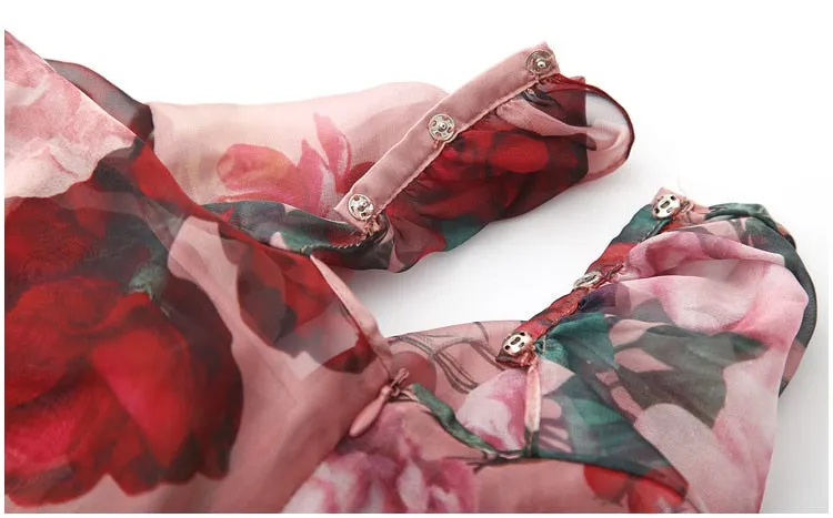 Sky Runway Floral Print Dress