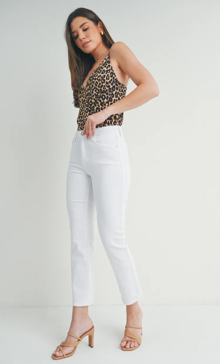 Slim Straight Distress Jean (white)