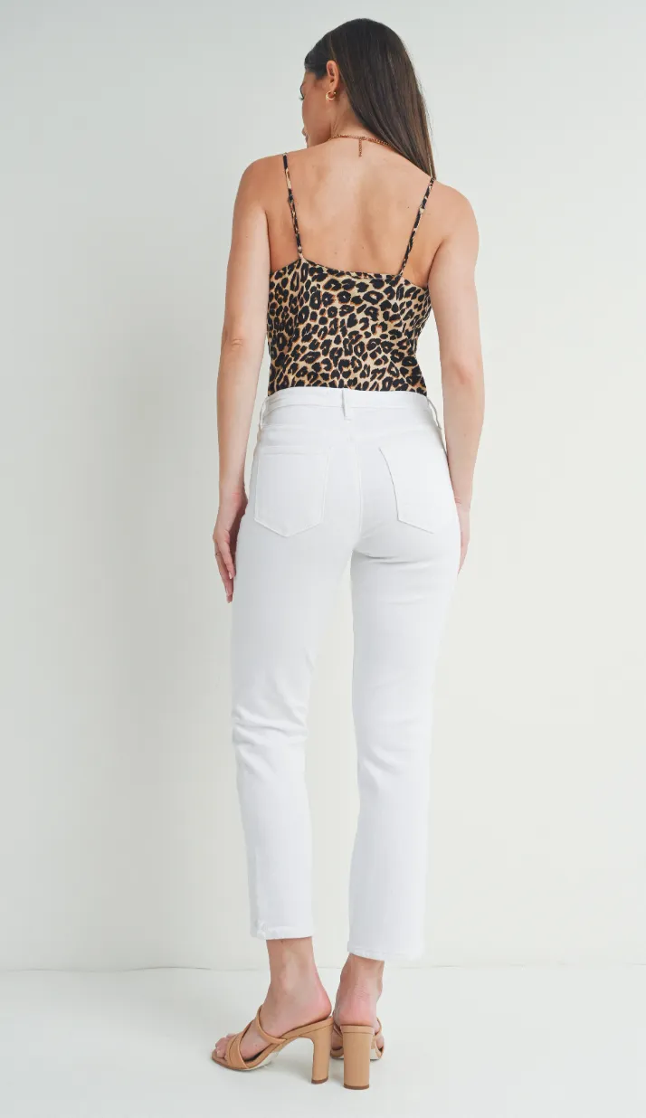Slim Straight Distress Jean (white)