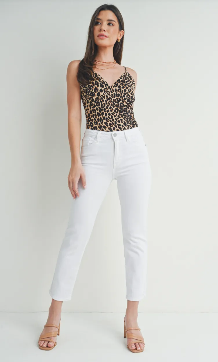 Slim Straight Distress Jean (white)