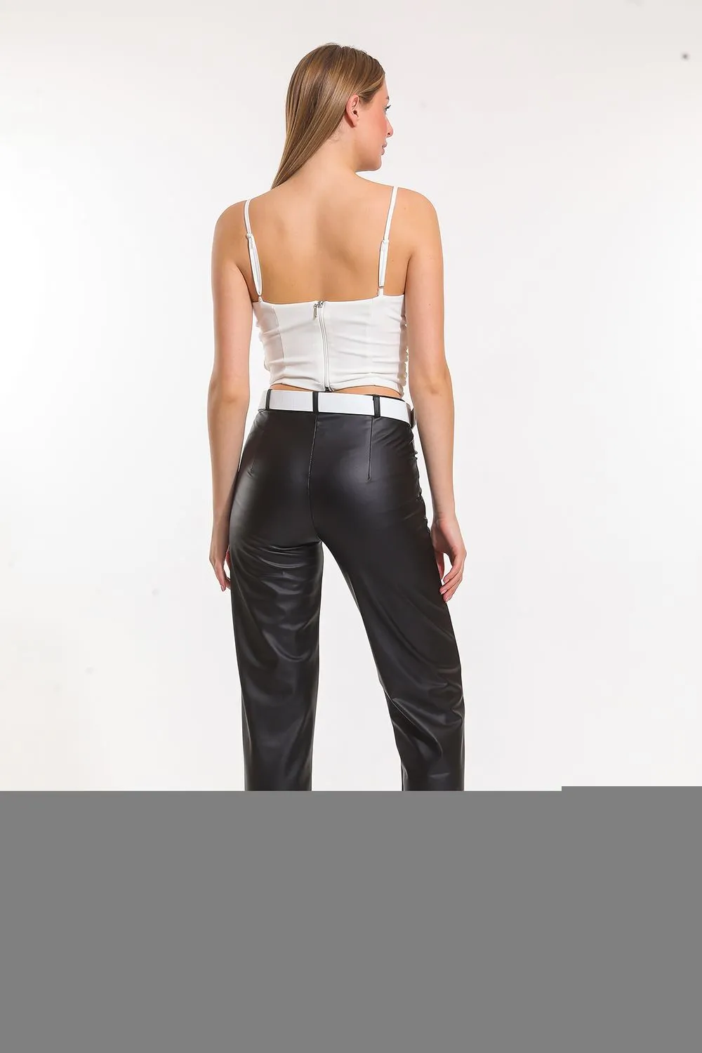 SNS Sense Black Leather Button and Zippered Velvet Lined Leather Pants - Gent
