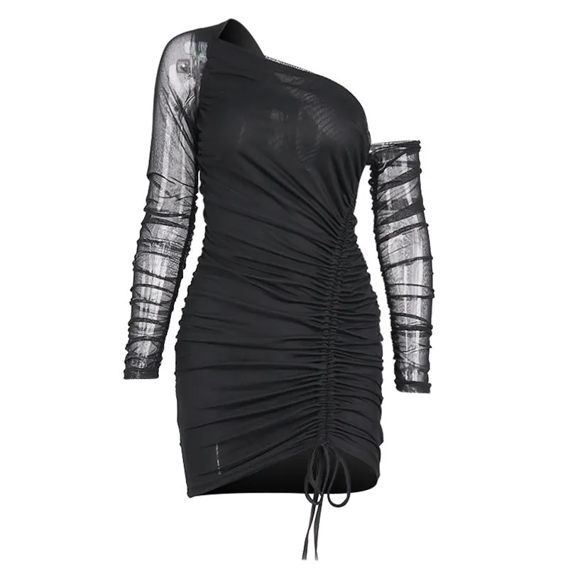 Strapless off shoulder Pleated Dress