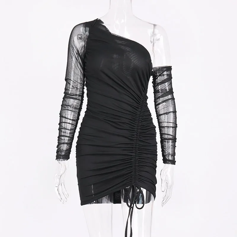 Strapless off shoulder Pleated Dress