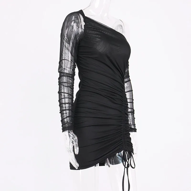 Strapless off shoulder Pleated Dress