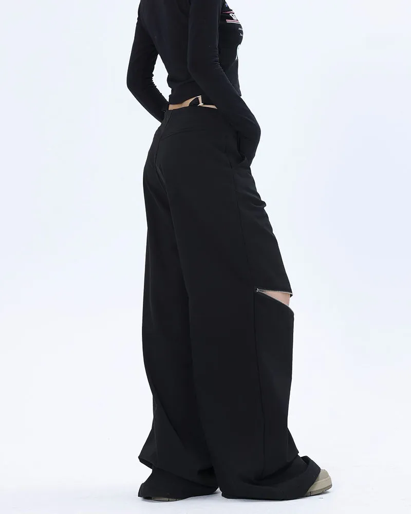 Streetwear Dual-wearable Zippered Cargo Pants