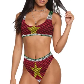 SURINAME FLAG Sport Top & High-Waisted Bikini Swimsuit