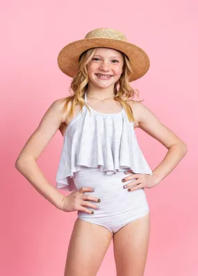 Taupe Dashes | Youth High-Waisted Bottoms