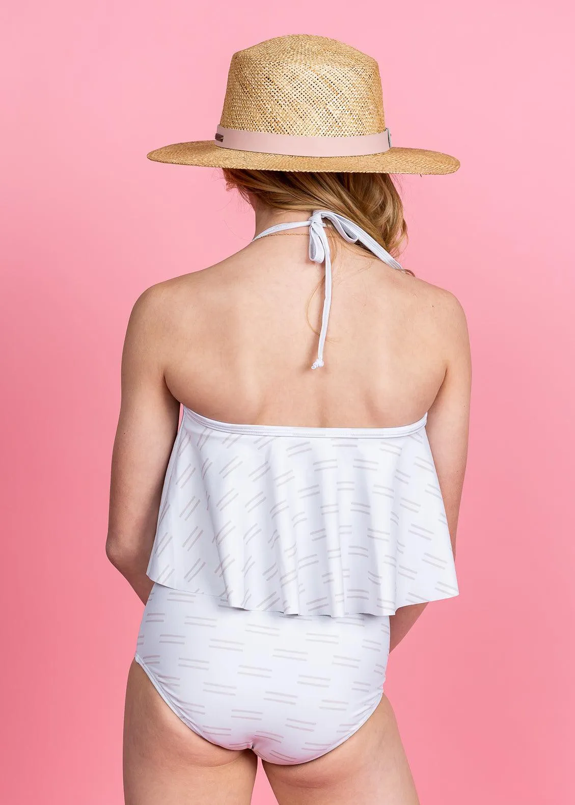 Taupe Dashes | Youth High-Waisted Bottoms