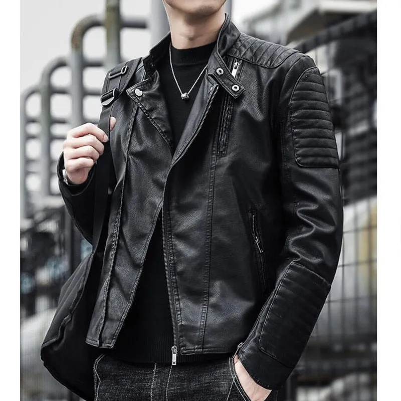 Toxno Clothing Windproof Leather Coat