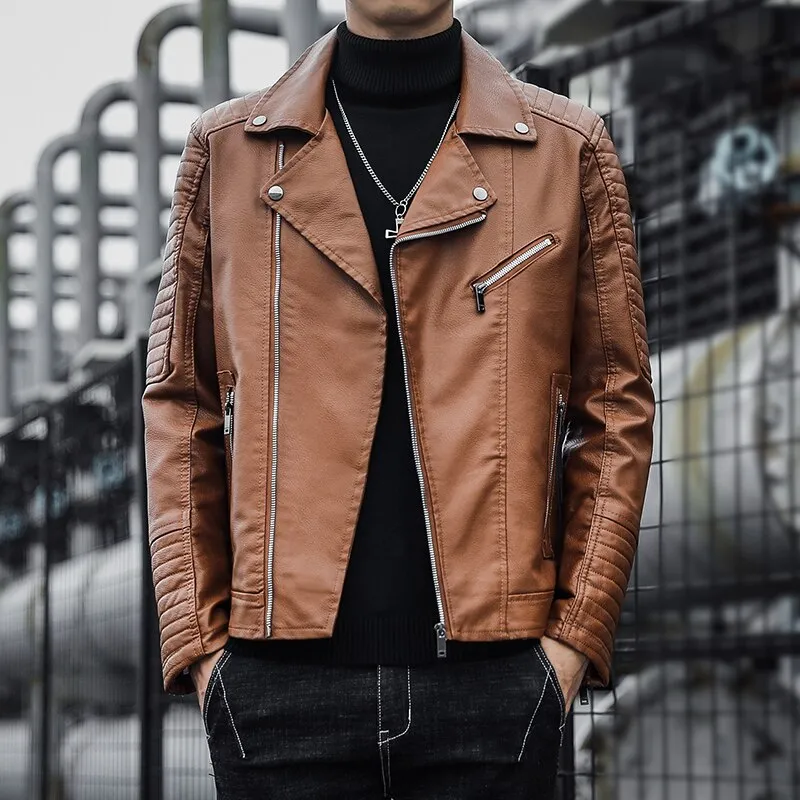 Toxno Clothing Windproof Leather Coat