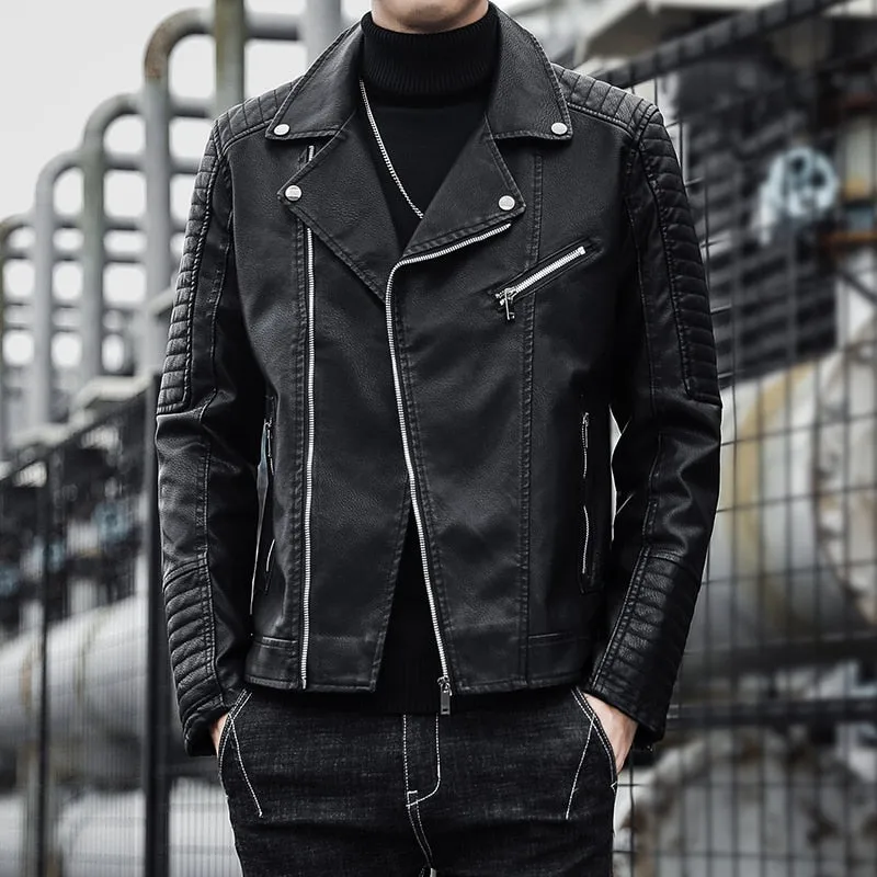 Toxno Clothing Windproof Leather Coat