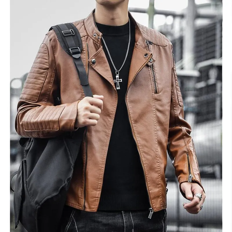 Toxno Clothing Windproof Leather Coat