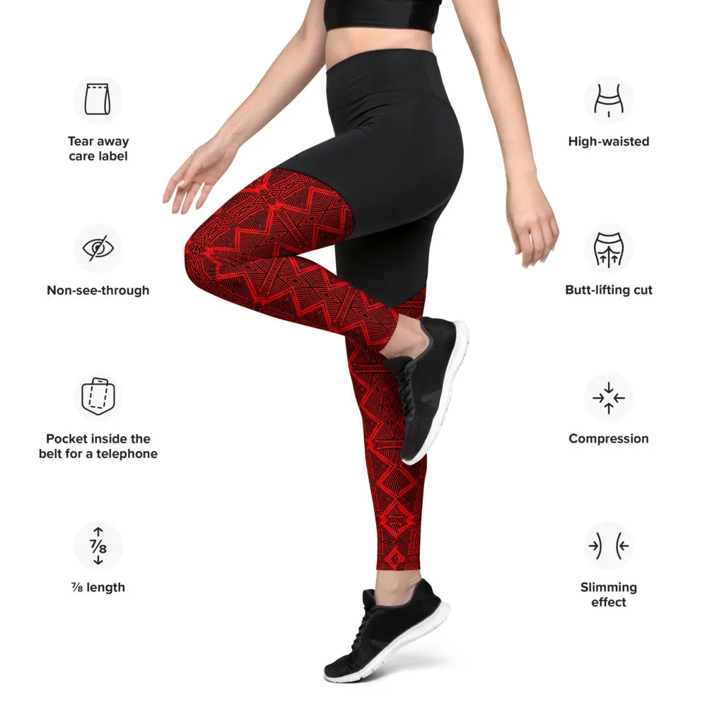 Tribal Print Compression Leggings