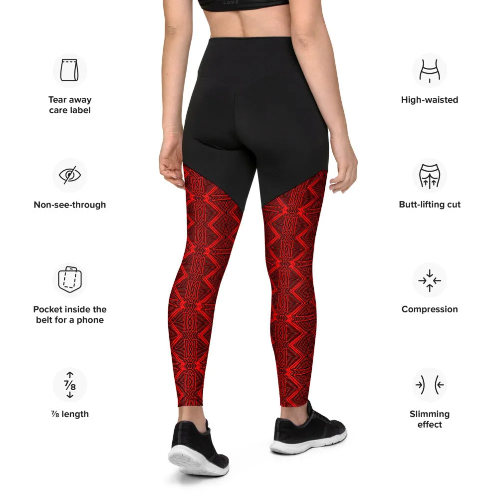 Tribal Print Compression Leggings
