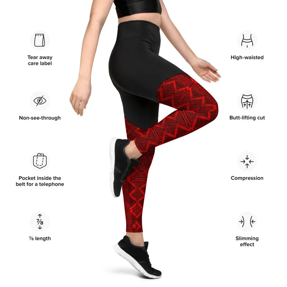 Tribal Print Compression Leggings