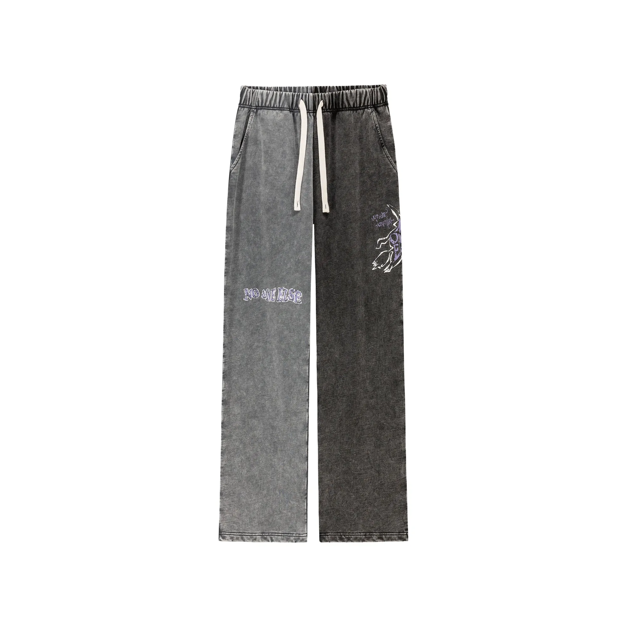 Two Toned Elastic Waist Sweatpants