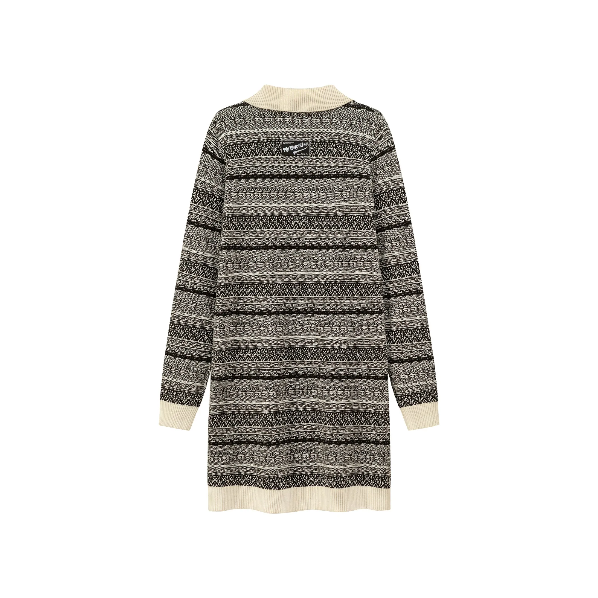 Vintage Stripe V-Neck Knitted Dress