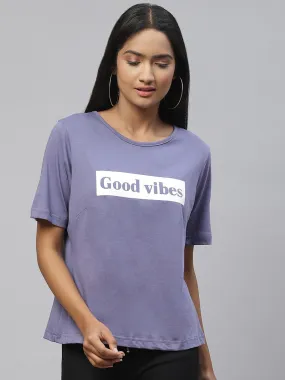 White Typography Print Cotton T-shirt