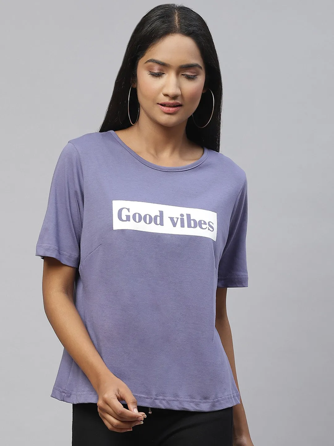 White Typography Print Cotton T-shirt