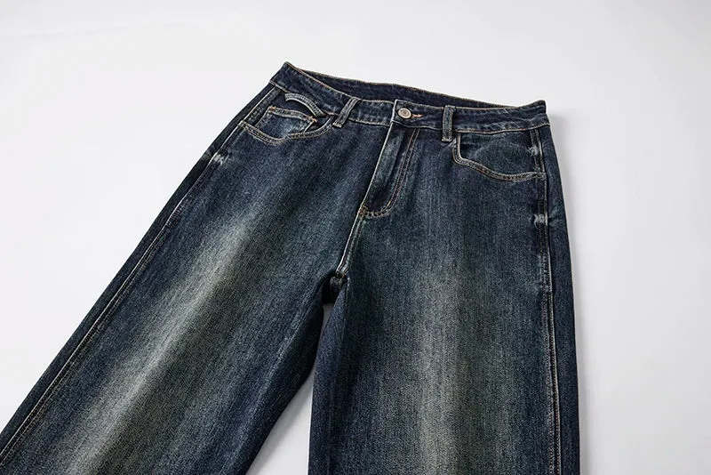 Wide Leg Jeans Men Baggy Pants Loose Dark Blue Stretch Denim Pants For Man 2024 Autumn New Arrival Men's Clothing Male Trousers