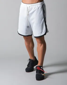 Wide Mesh Shorts - White