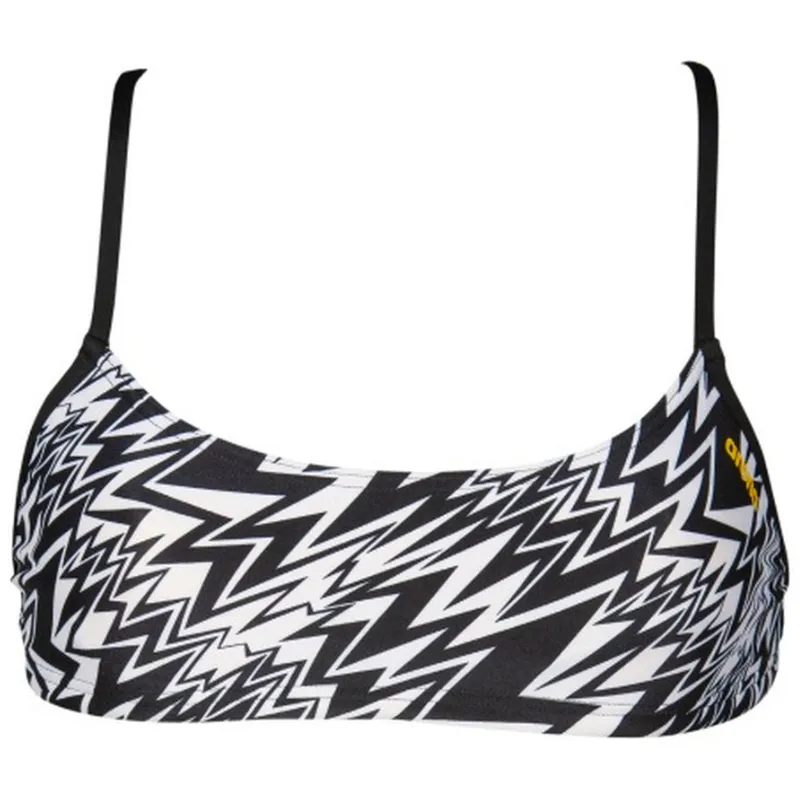 WOMEN'S BANDEAU PLAY BIKINI TOP - BLACK/WHITE
