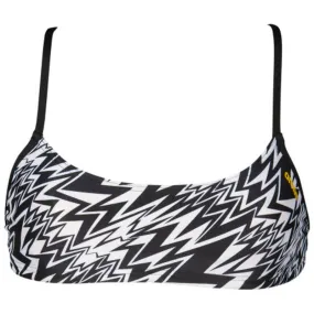 WOMEN'S BANDEAU PLAY BIKINI TOP - BLACK/WHITE