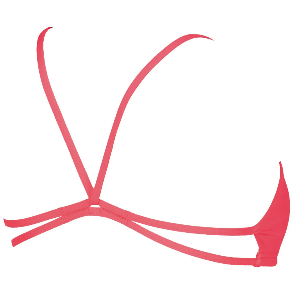 WOMEN'S BANDEAU PLAY BIKINI TOP - FLUO RED/YELLOW STAR