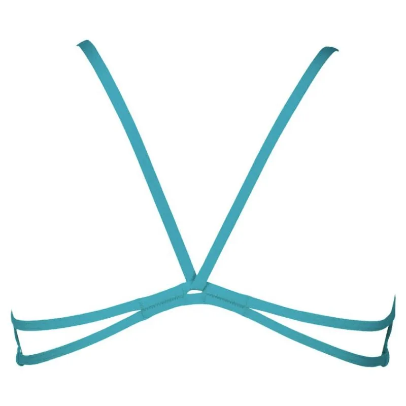 WOMEN'S BANDEAU PLAY BIKINI TOP - PERSIAN GREEN/YELLOW STAR