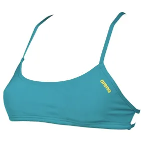 WOMEN'S BANDEAU PLAY BIKINI TOP - PERSIAN GREEN/YELLOW STAR