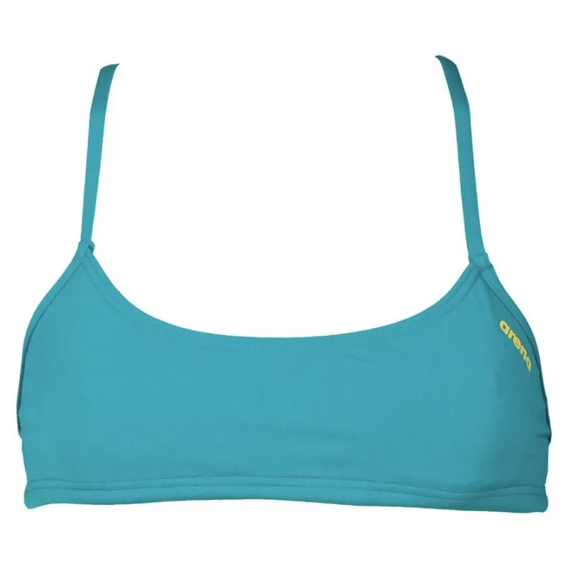 WOMEN'S BANDEAU PLAY BIKINI TOP - PERSIAN GREEN/YELLOW STAR