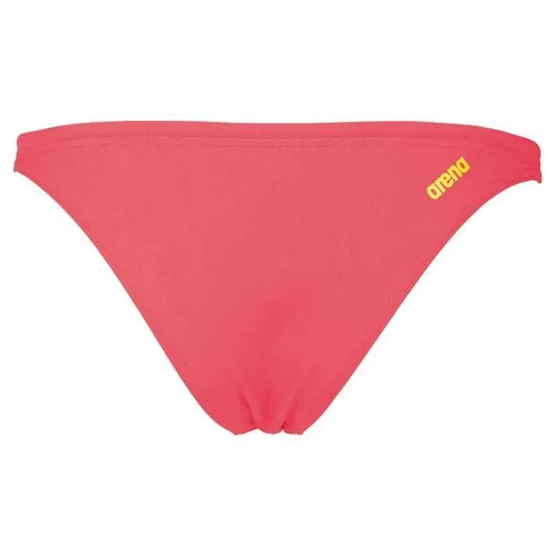 WOMEN'S FREE BRIEF BIKINI BOTTOM - FLUO RED/YELLOW STAR