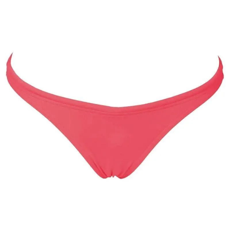 WOMEN'S FREE BRIEF BIKINI BOTTOM - FLUO RED/YELLOW STAR