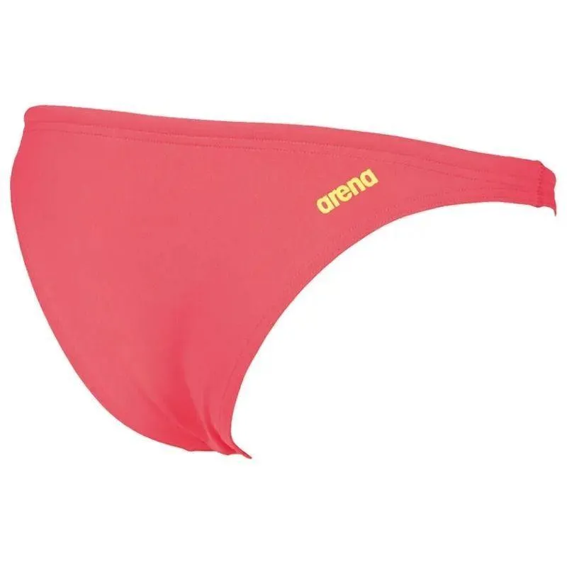 WOMEN'S FREE BRIEF BIKINI BOTTOM - FLUO RED/YELLOW STAR