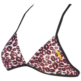 WOMEN'S TRIANGLE FEEL BIKINI TOP - WHITE MULTI/BLACK