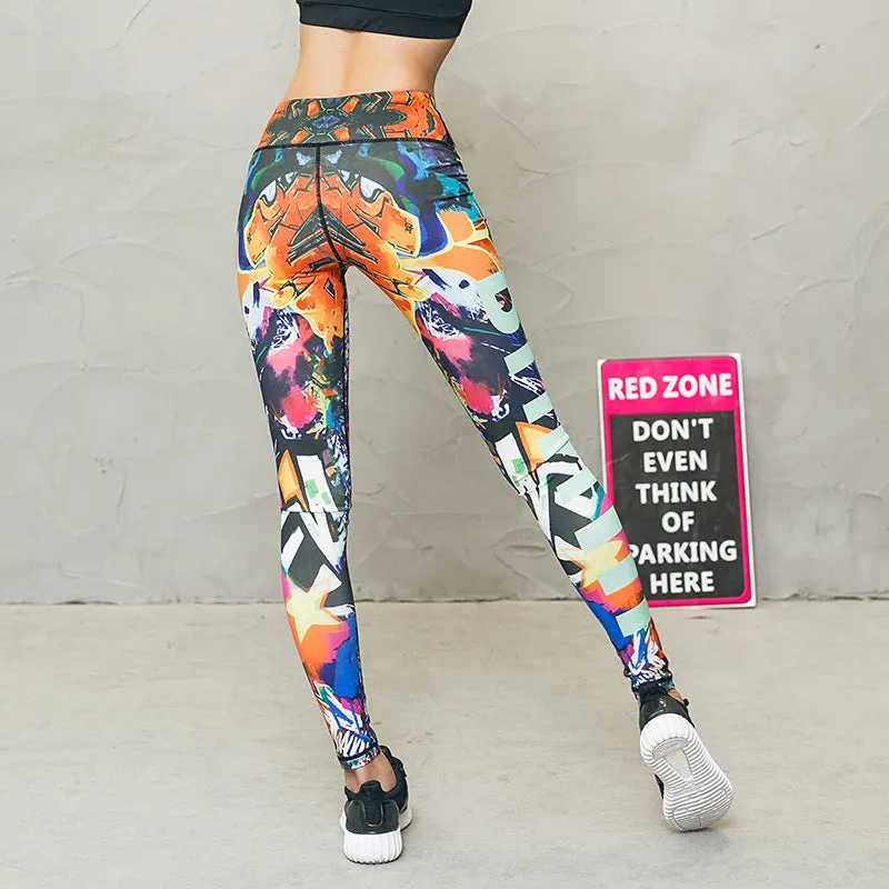 Yoga Pants Printed Women High Waist leggings - Compression