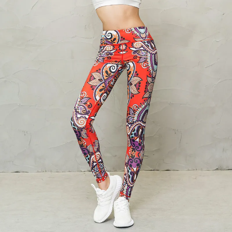 Yoga Pants Printed Women High Waist leggings - Compression