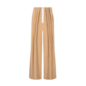 Zippered Straight-leg Pants