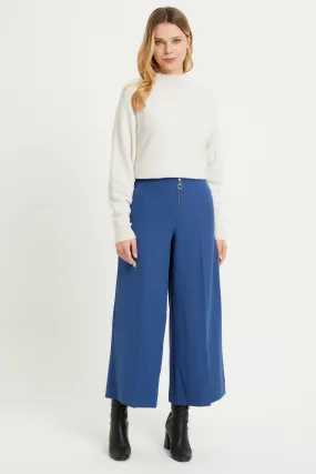 ZRF Women Zippered Wide Leg Pants - Indigo - Fitchburg